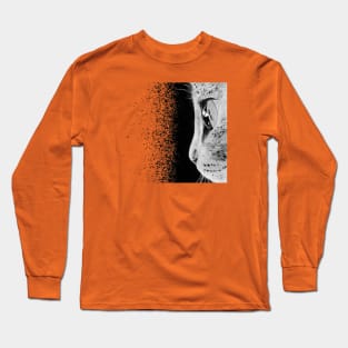 Cat Portrait Sketch Long Sleeve T-Shirt